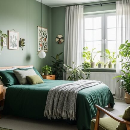 linge lit vert fonce lustre dore