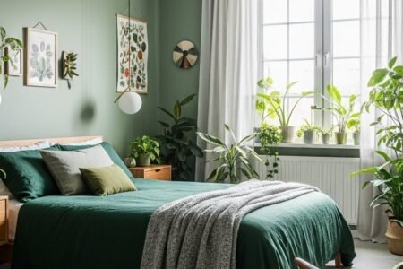 linge lit vert fonce lustre dore