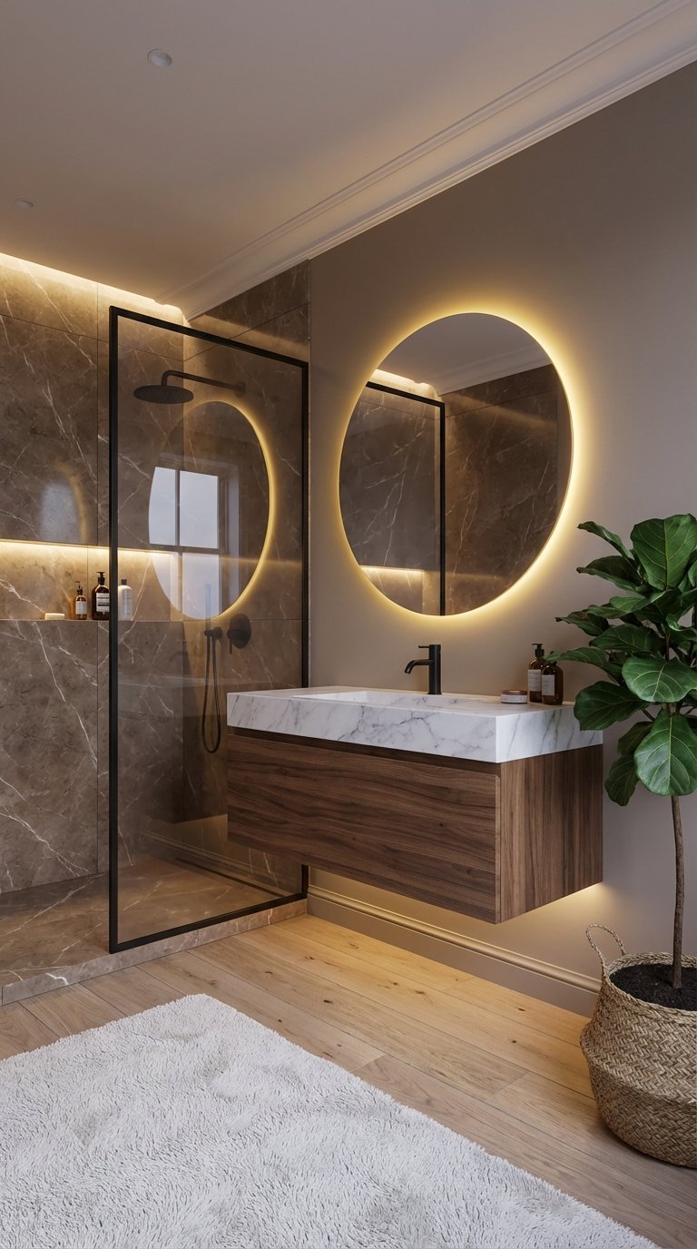 meuble noyer plante verte