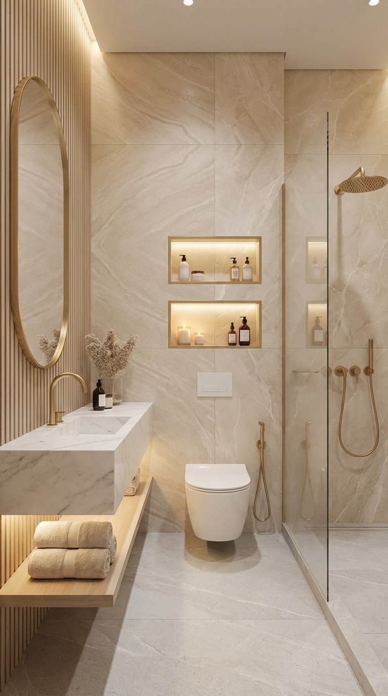 niche salle de bain eclairage led