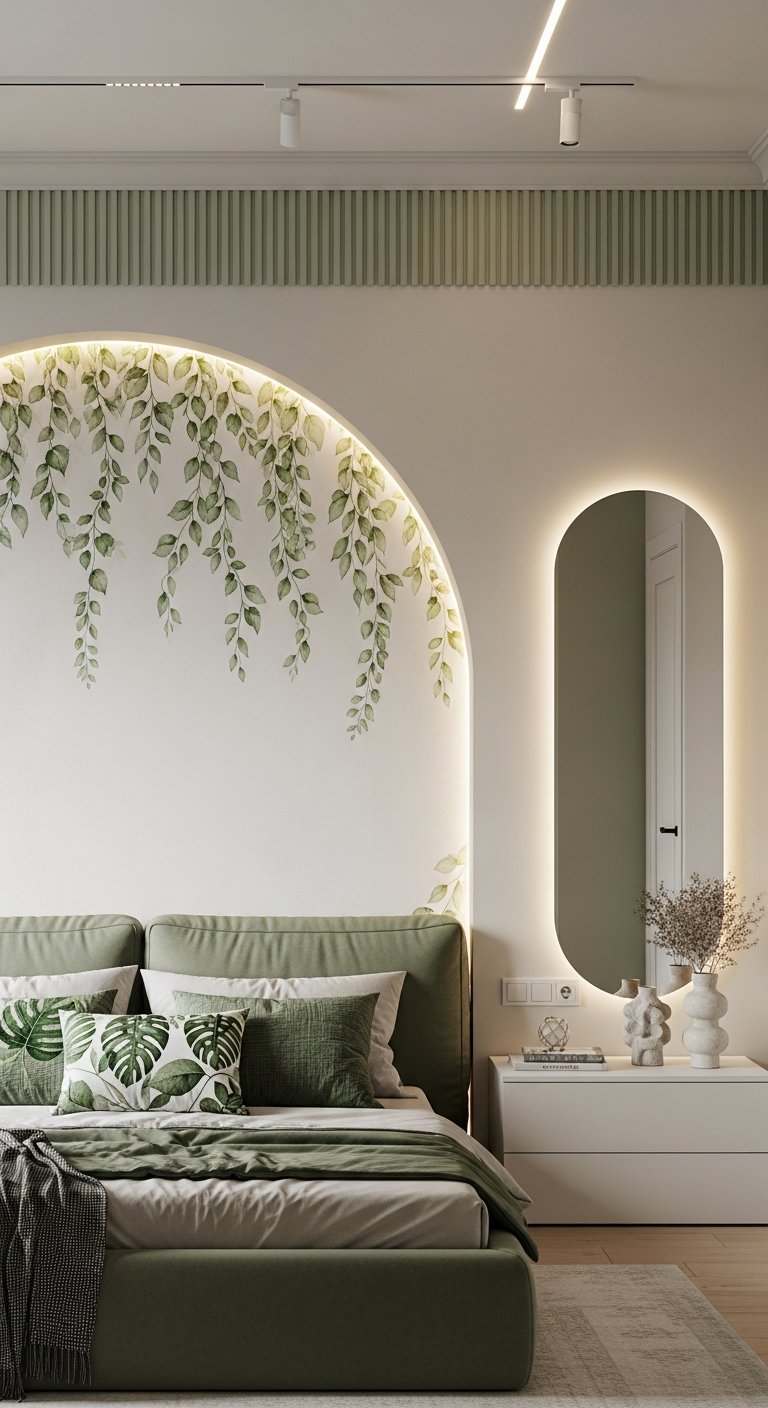arche peinte chambre motif vegetal