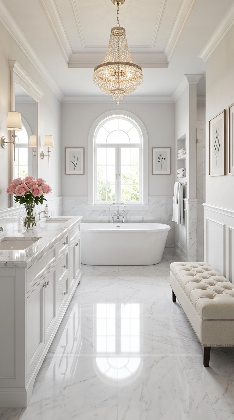 salle de bain blanche classique