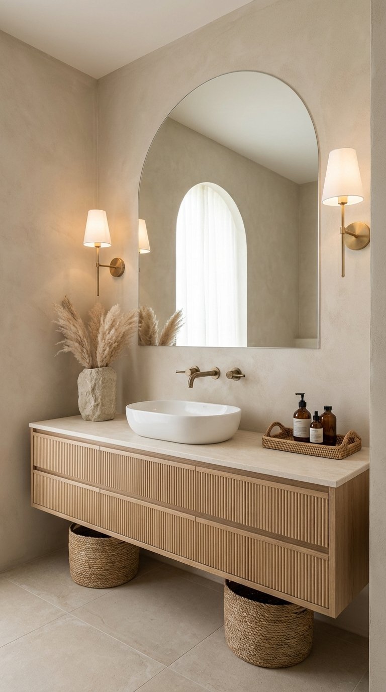 douche industrielle beton bois