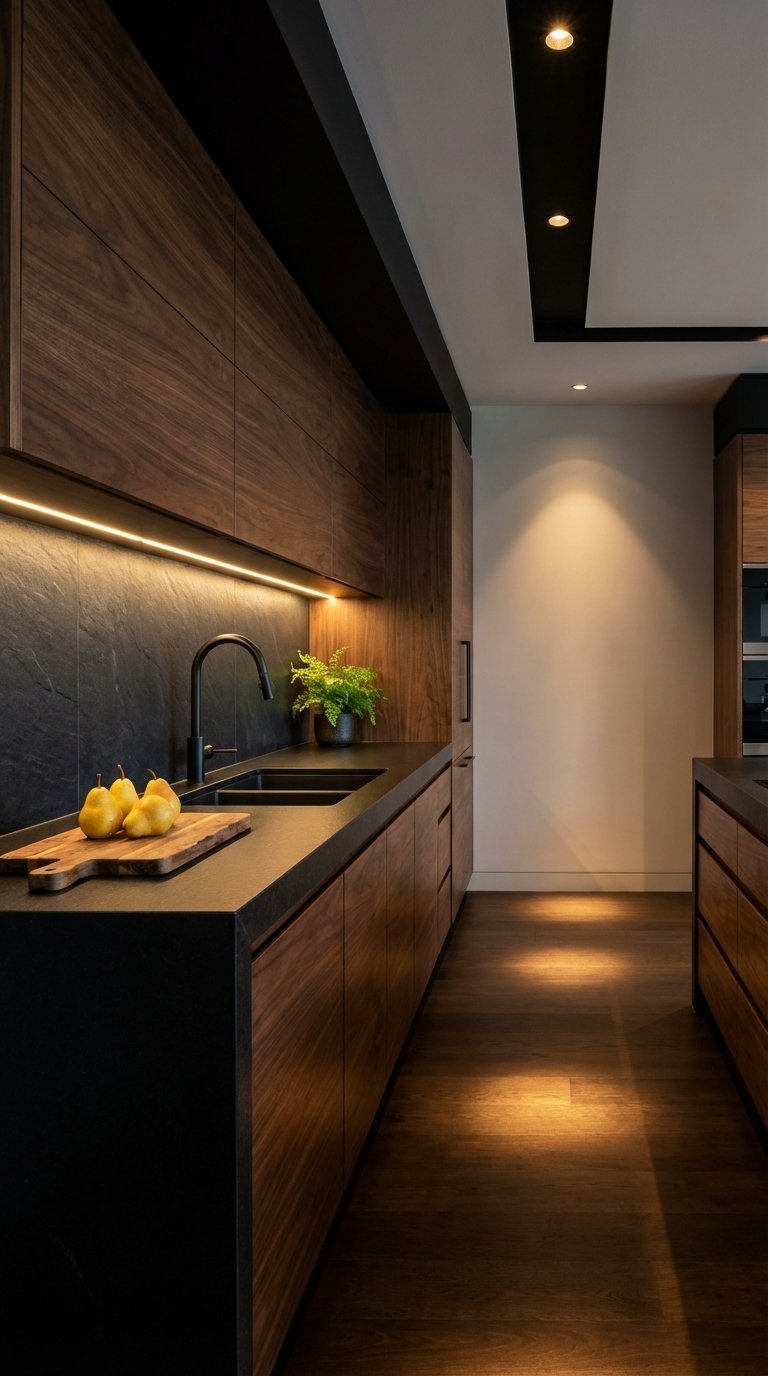 dosseret pierre ardoise cuisine sombre