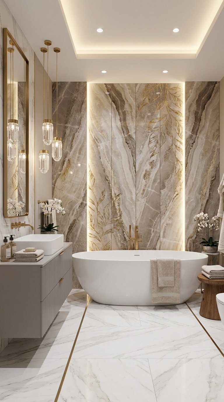 mur pierre retro eclaire