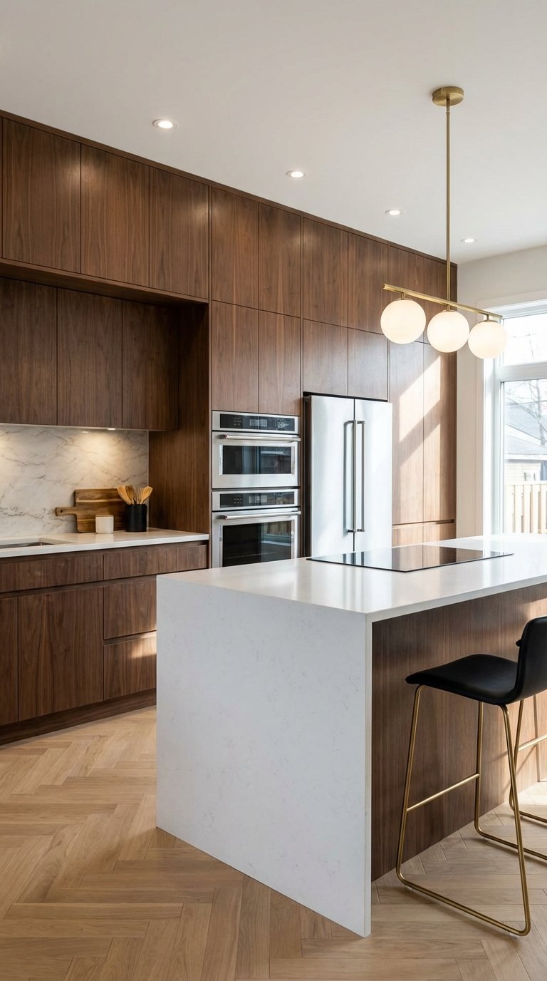 sol parquet clair cuisine bois