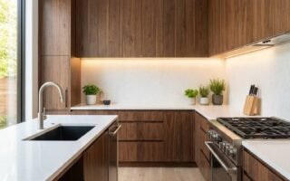 cuisine bois fonce grande fenetre