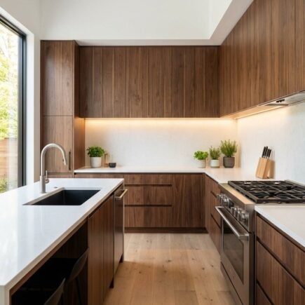 cuisine bois fonce grande fenetre