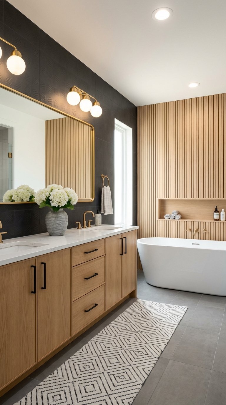 mur noir texture claustra bois