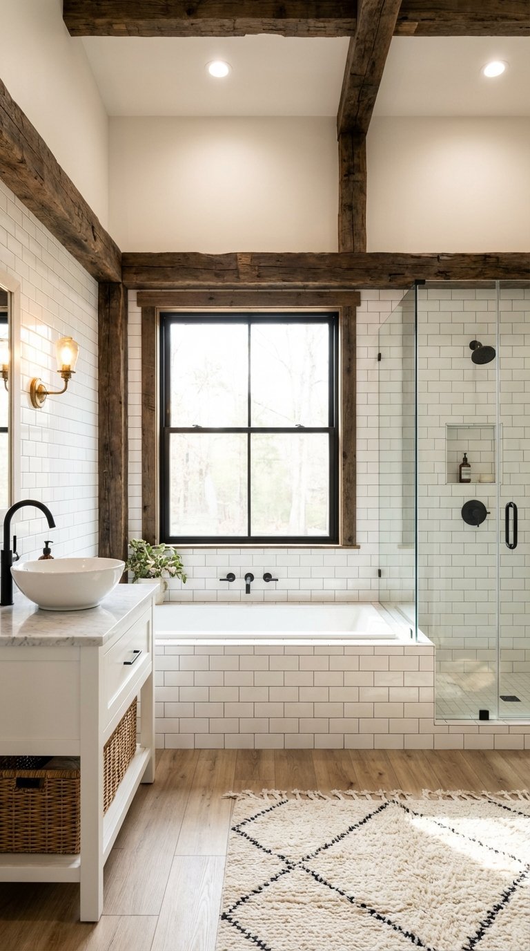 salle de bain blanche epuree