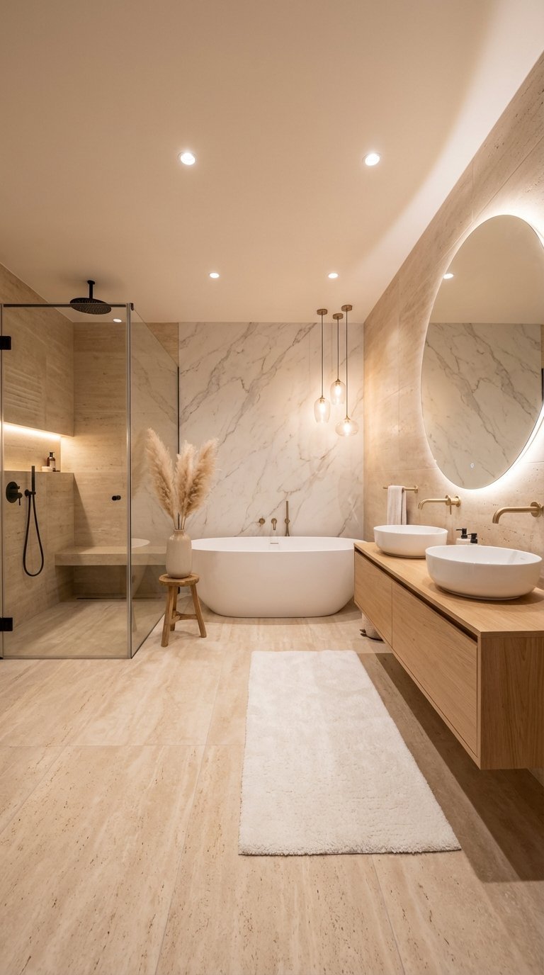 salle de bain beige epuree