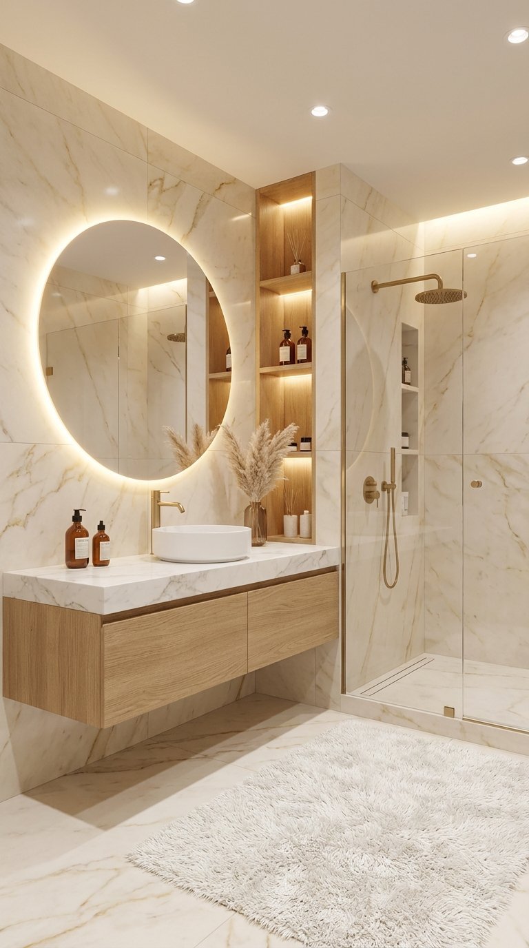 salle de bain claire moderne