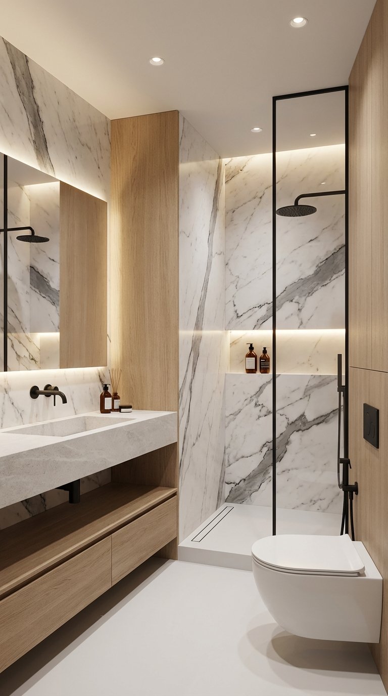 salle de bain moderne epuree
