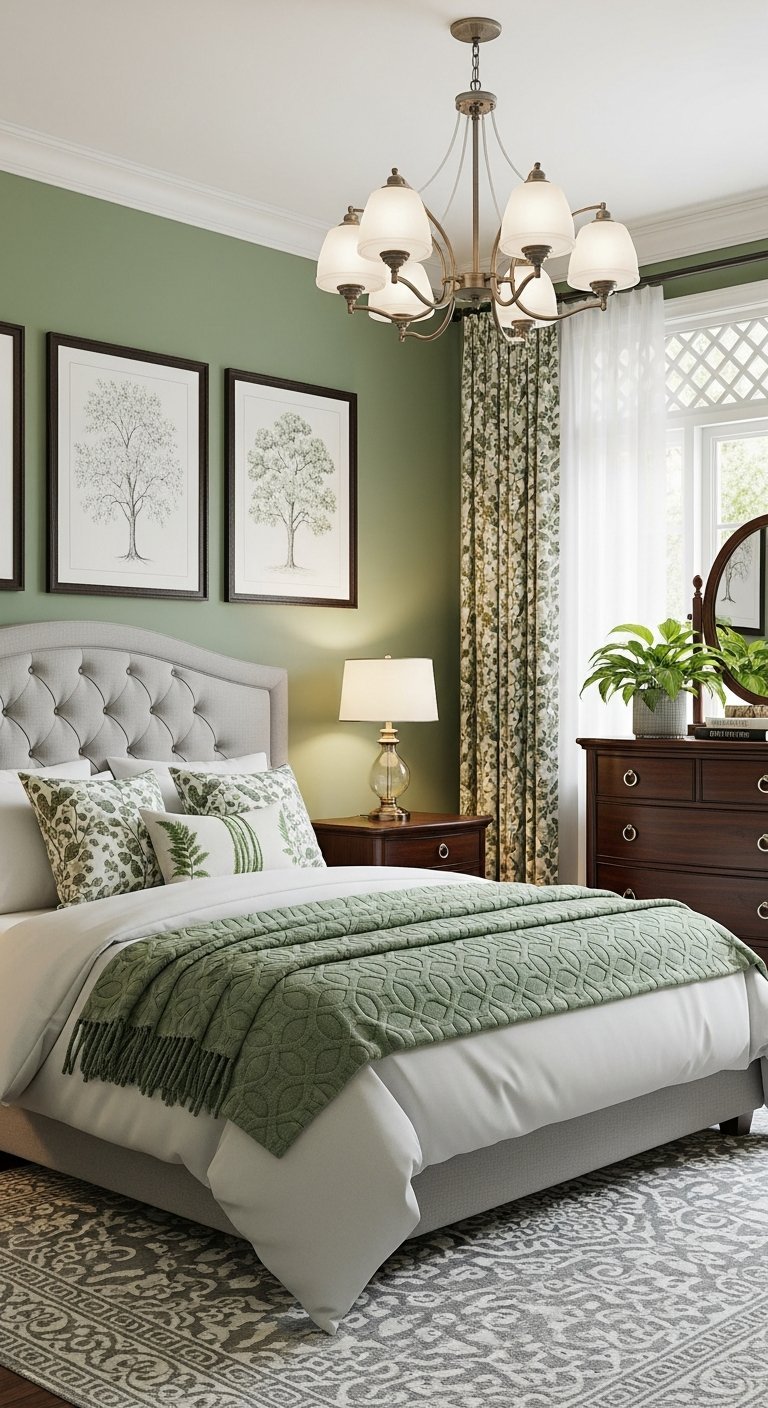 chambre style classique cadres botaniques