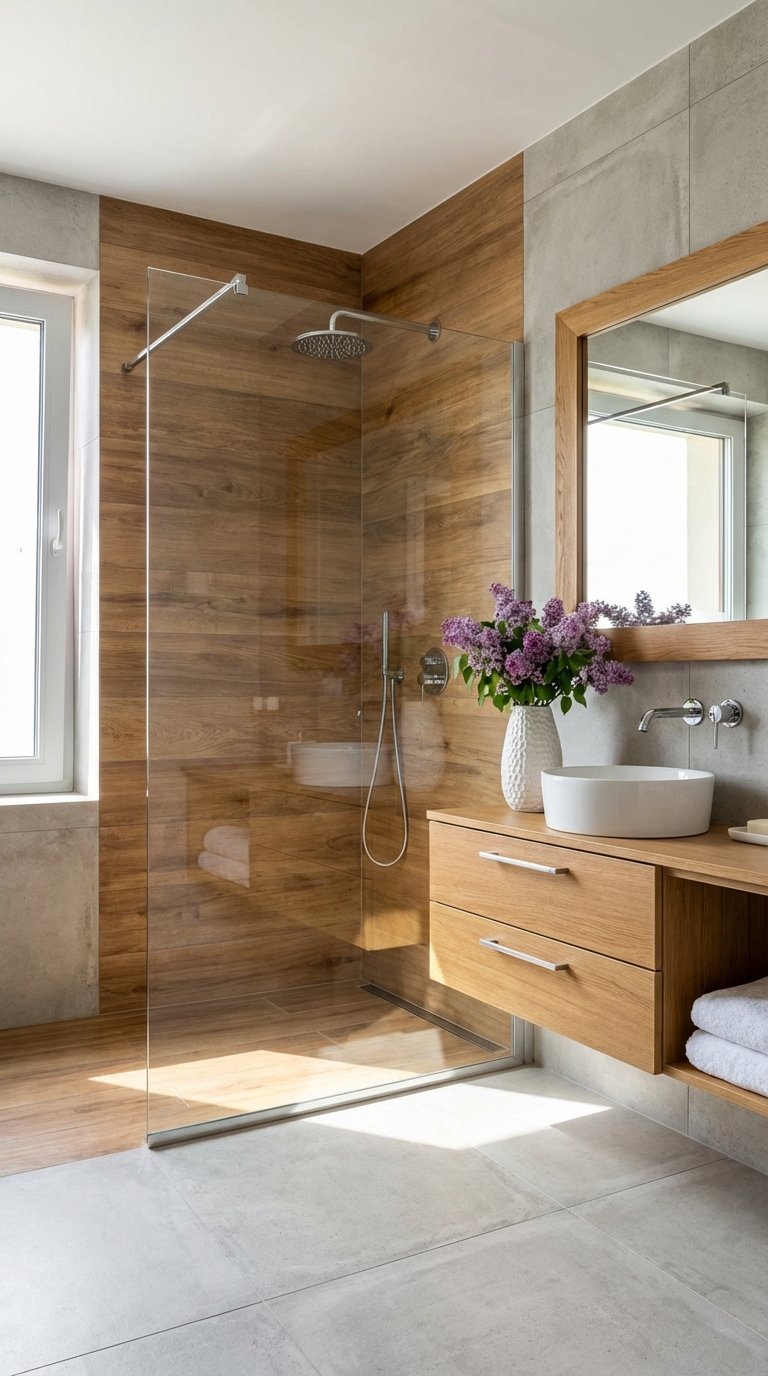 douche italienne bois moderne