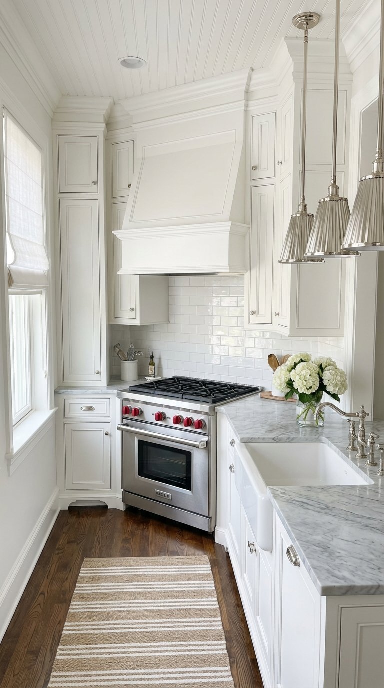 cuisine blanche plafond haut