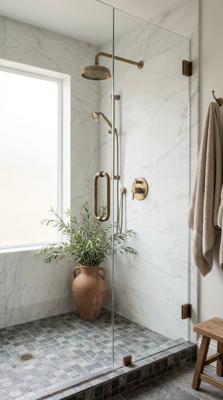 douche marbre plante interieur