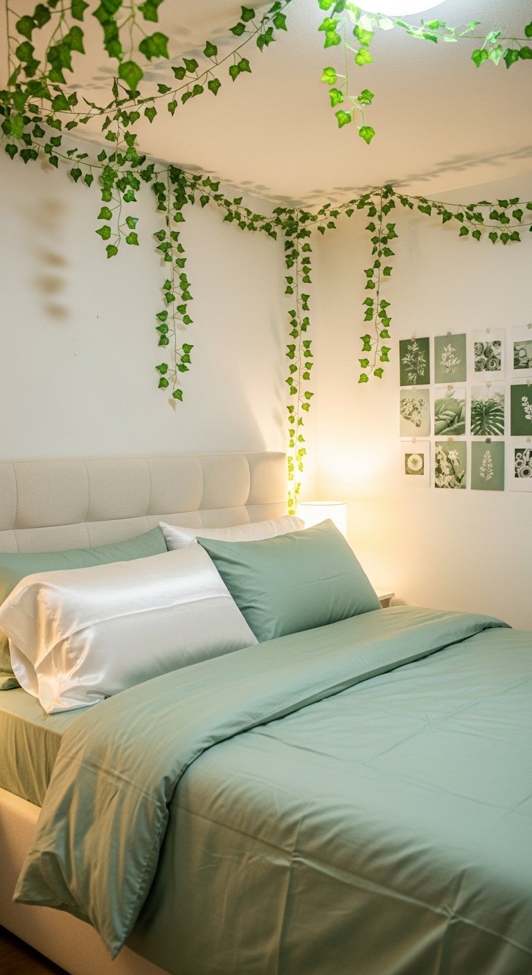 plafond vegetal chambre aesthetic lierre