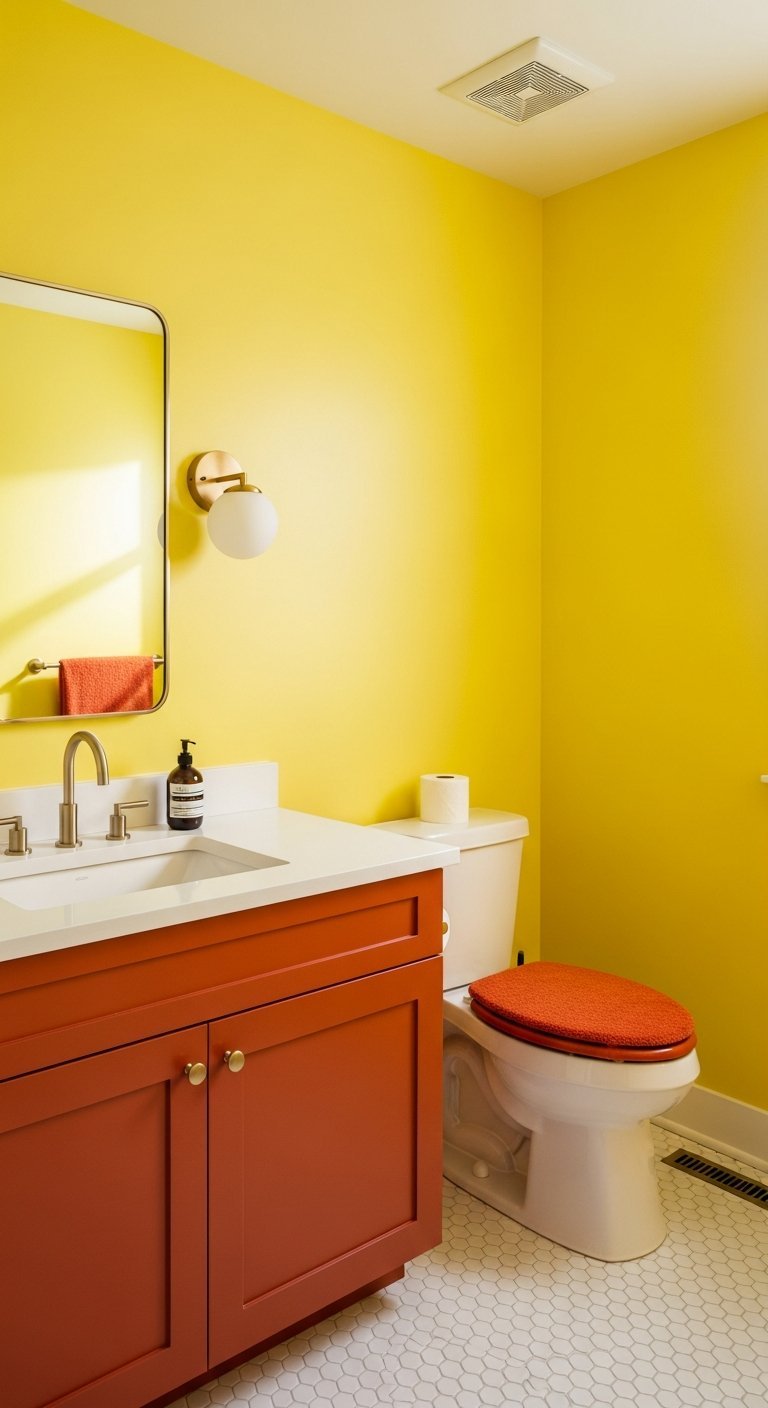 salle de bain jaune vif