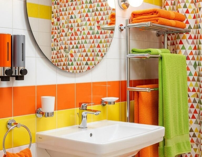 salle de bain geometrique retro