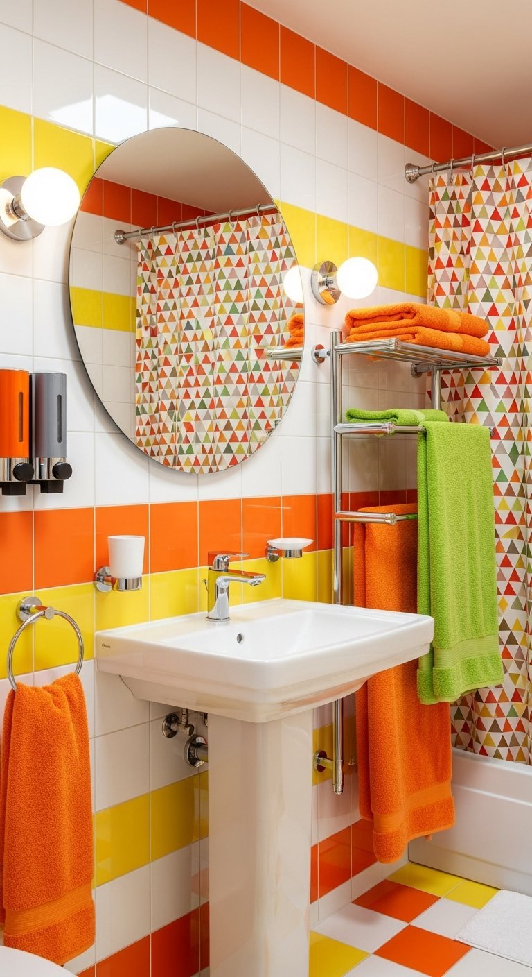 salle de bain geometrique retro