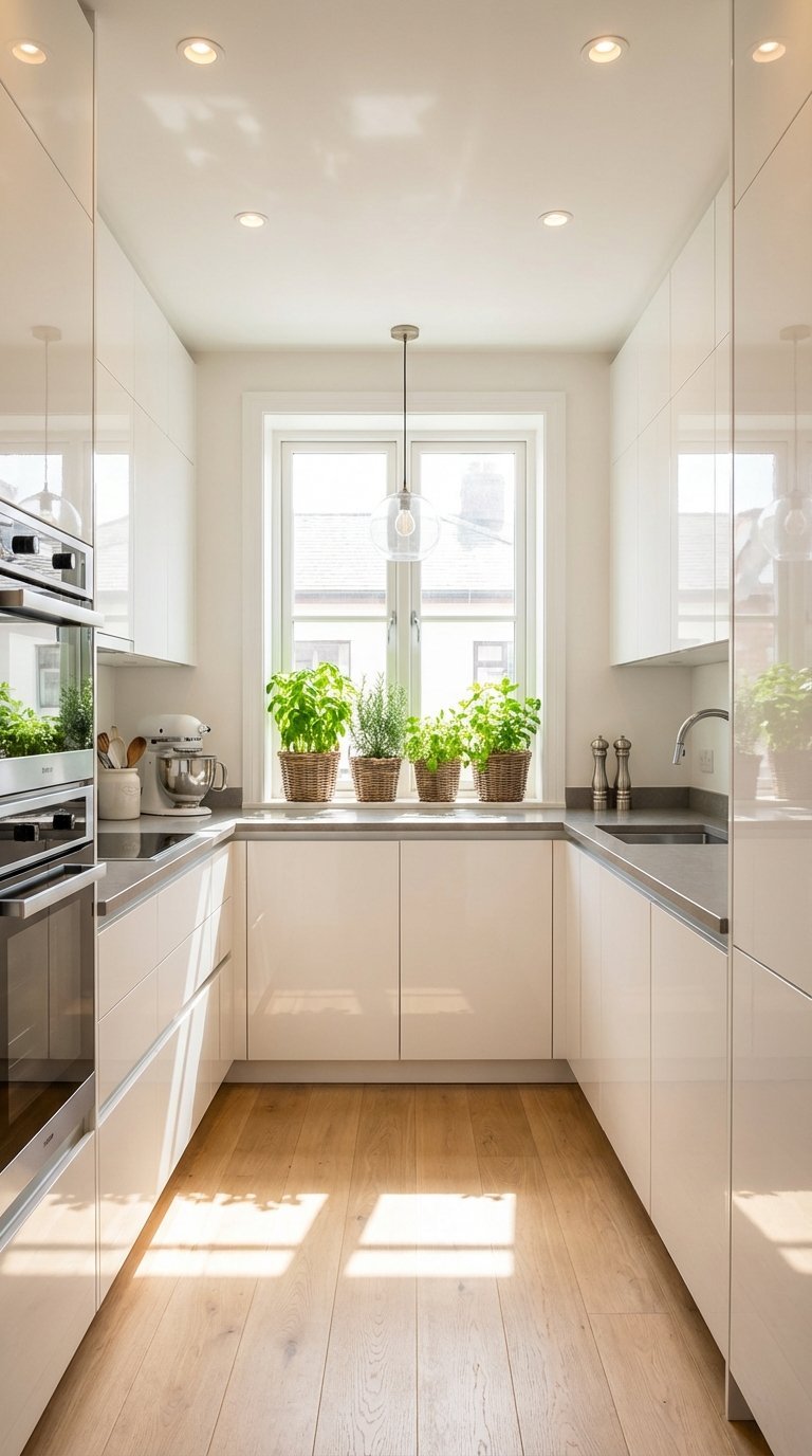 cuisine blanche moderne fenetre