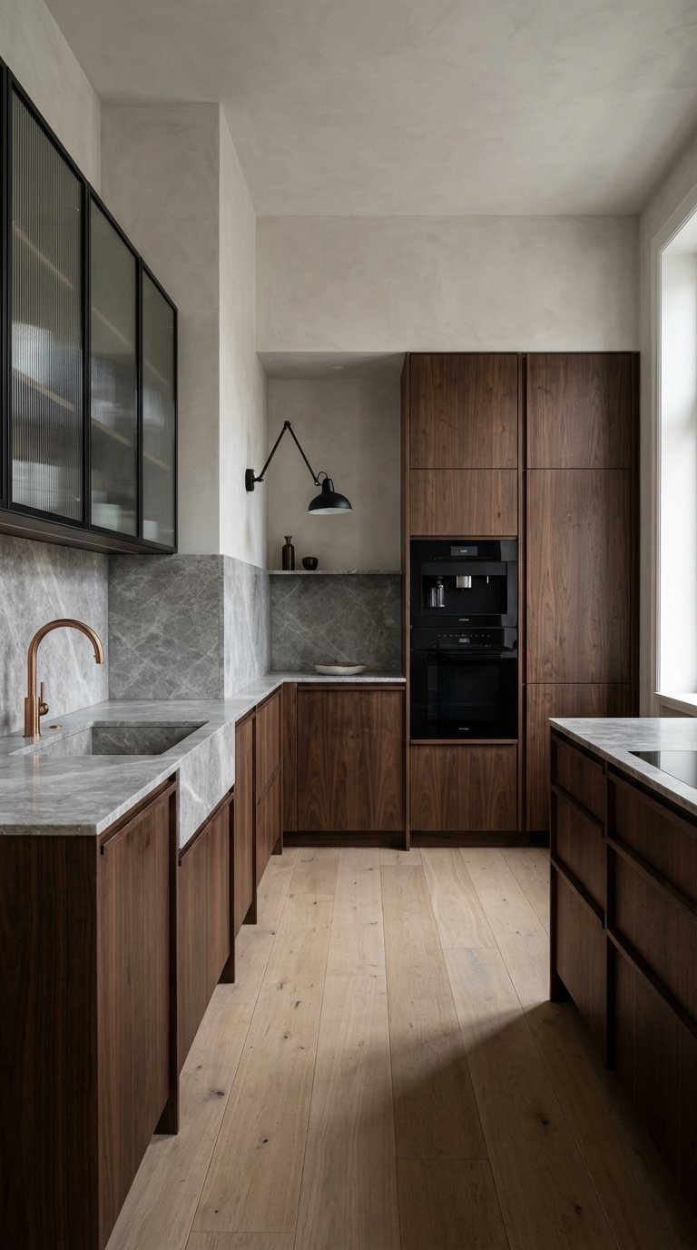 cuisine style industriel bois fonce