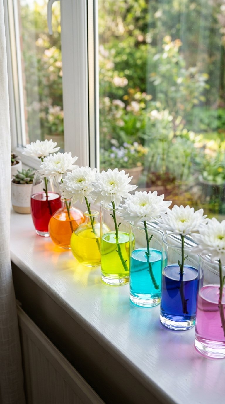 un arc en ciel floral