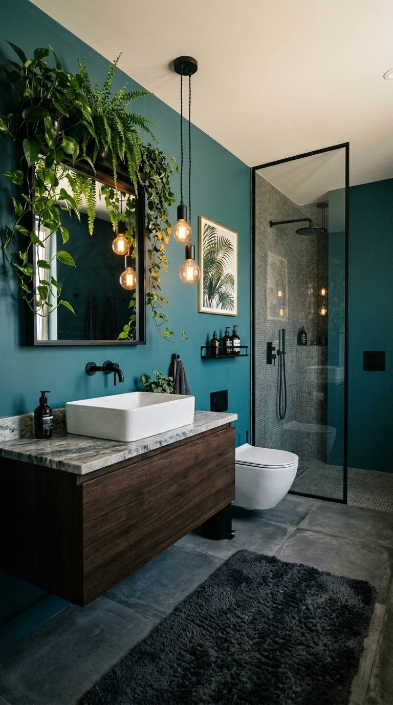 peinture toilettes bleu ocean
