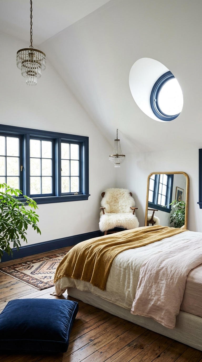 chambre couple bleu classique