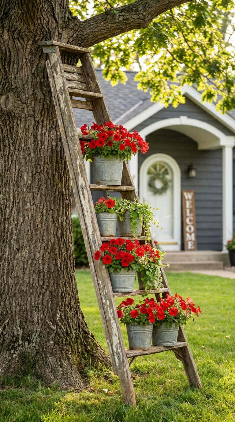 echelle contre larbre