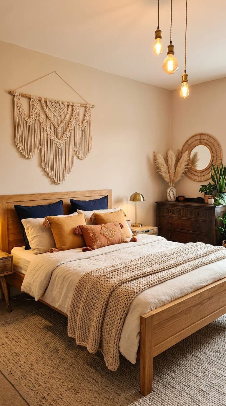 chambre couple guirlande macrame