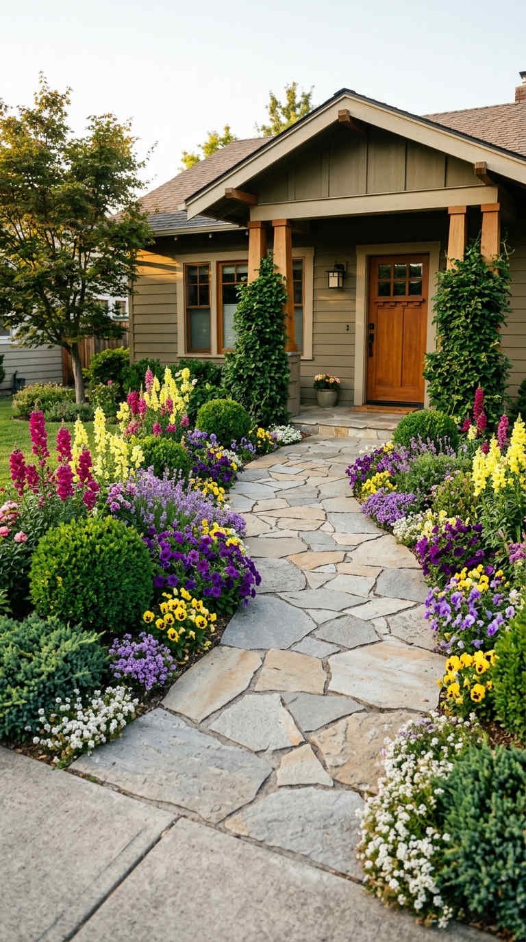 mosaique florale coloree