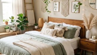 chambre couple plantes etagere