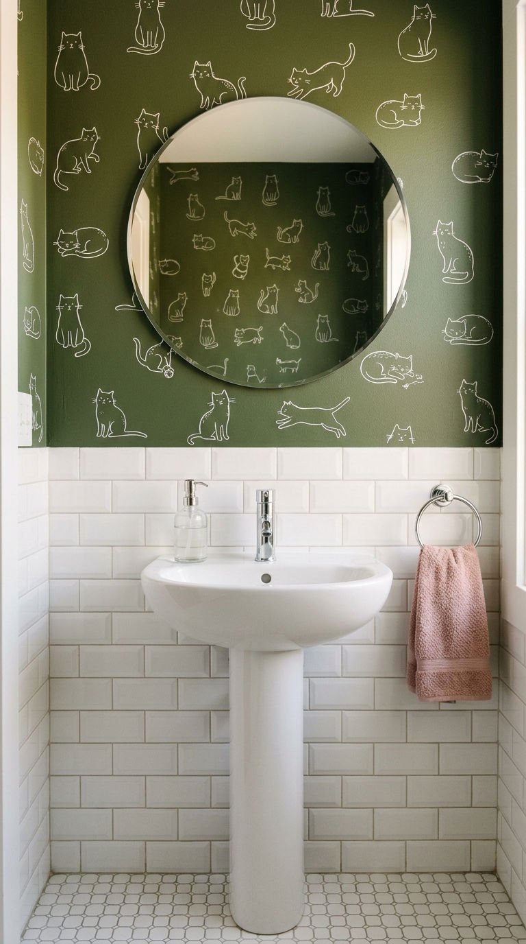 peinture toilettes vert olive
