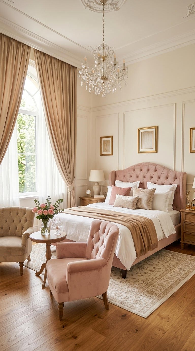 chambre couple rose romantique