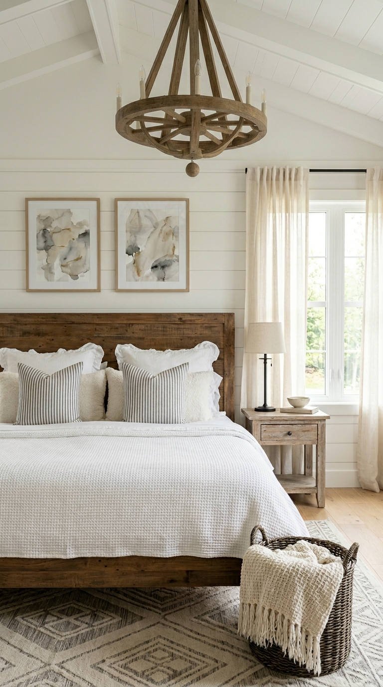 chambre couple poutres apparentes