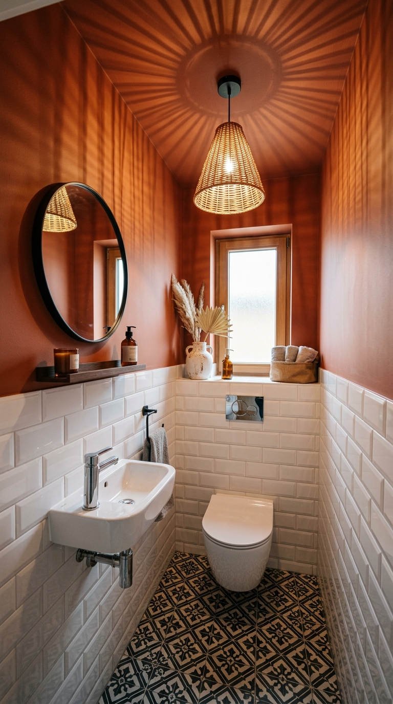 peinture toilettes terre cuite