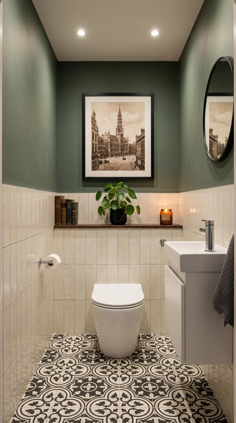 peinture toilettes vert foret