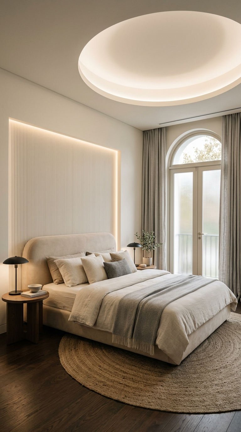chambre couple plafond lumineux