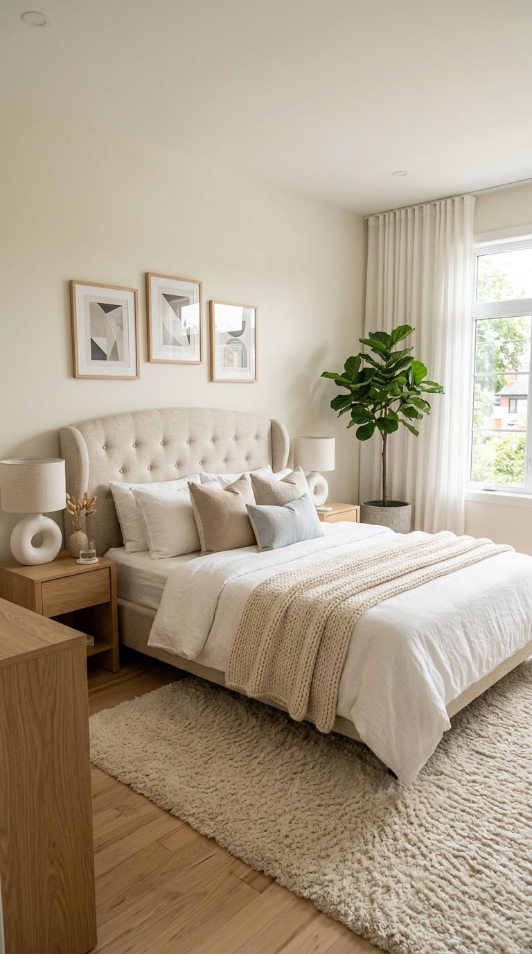 chambre couple beige classique