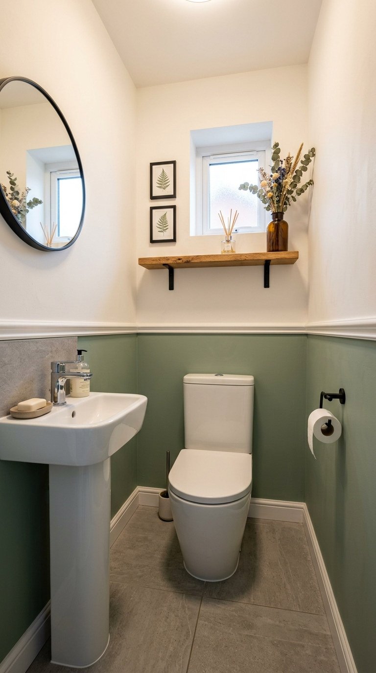 peinture toilettes soubassement vert