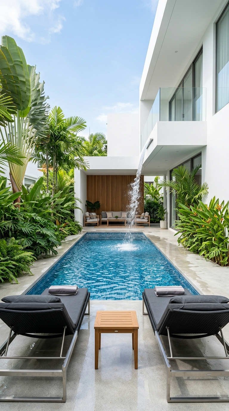 cascade tropicale suspendue