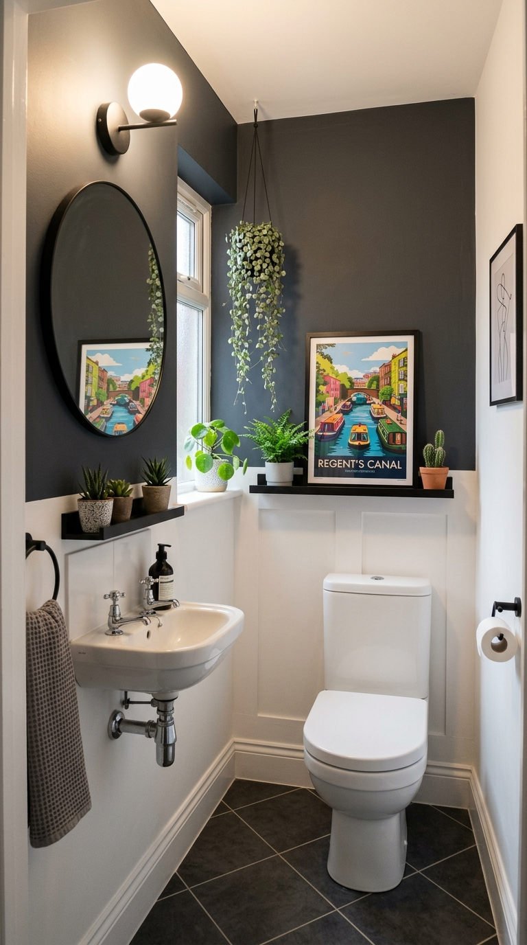 peinture toilettes anthracite moderne