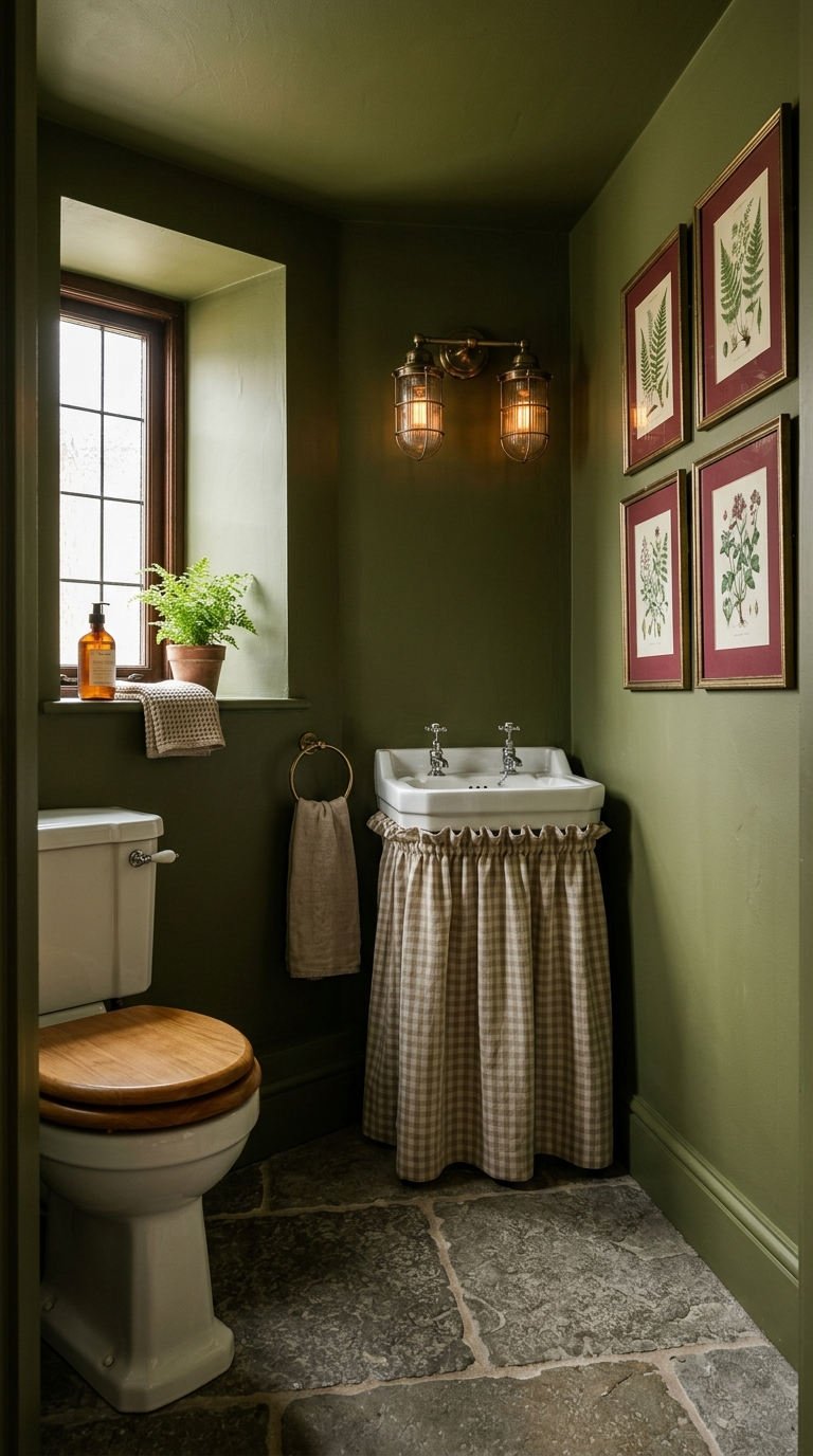 peinture toilettes monochrome kaki