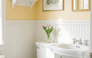 peinture toilettes jaune pastel