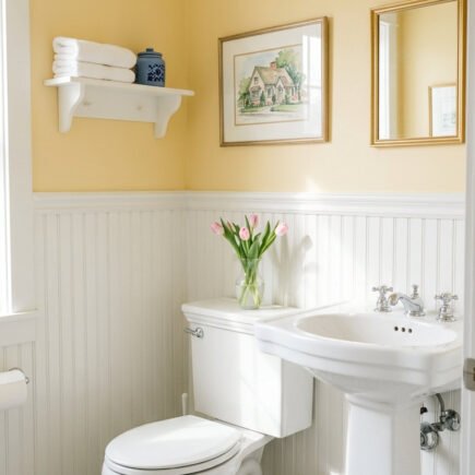 peinture toilettes jaune pastel