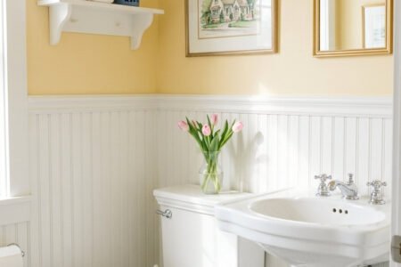 peinture toilettes jaune pastel