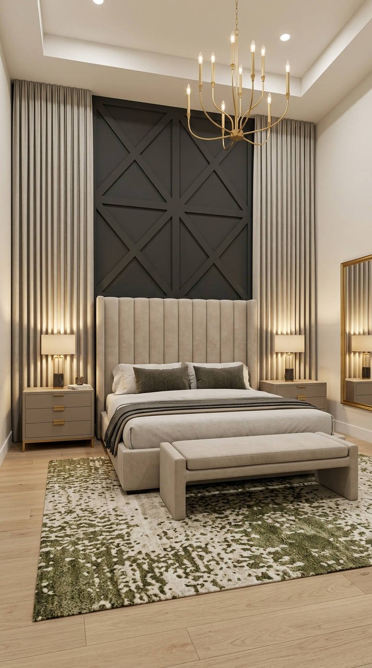 chambre couple luxe moulures