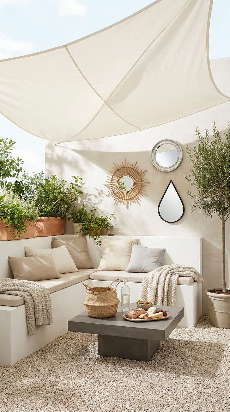 coin mediterraneen voile ombrage beige